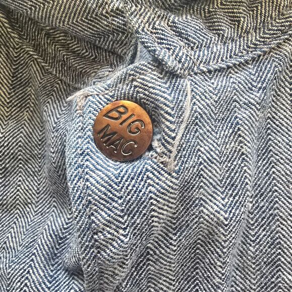 Vintage Big Mac Men's Blue Striped Denim Jacket - Picture 8 of 15